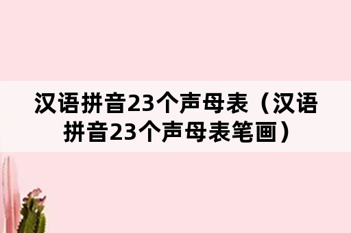 汉语拼音23个声母表（汉语拼音23个声母表笔画）