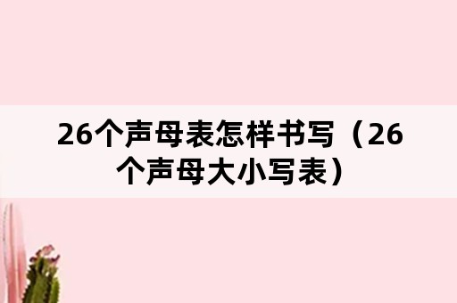 26个声母表怎样书写（26个声母大小写表）