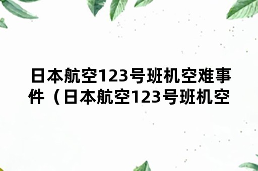 日本航空123号班机空难事件（日本航空123号班机空难事件死亡人数）