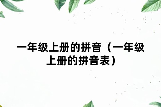 一年级上册的拼音（一年级上册的拼音表）