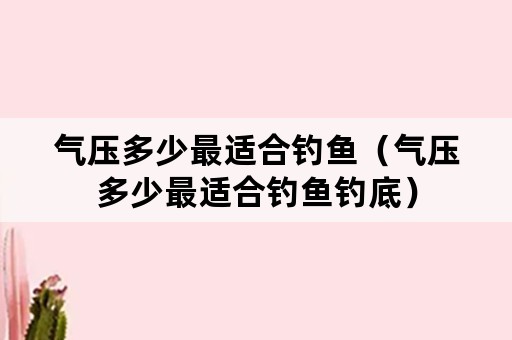 气压多少最适合钓鱼（气压多少最适合钓鱼钓底）