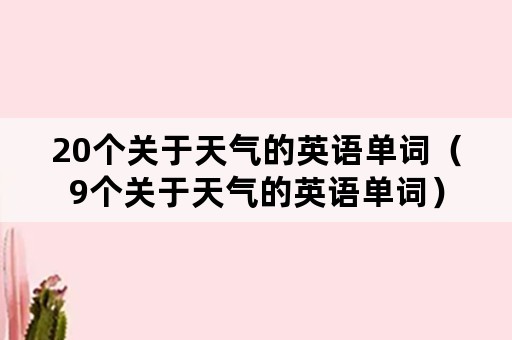 20个关于天气的英语单词（9个关于天气的英语单词）