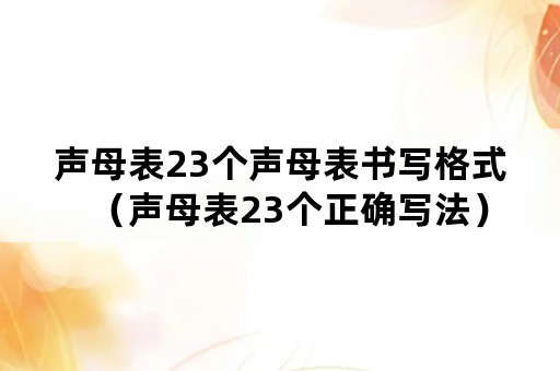 声母表23个声母表书写格式（声母表23个正确写法）