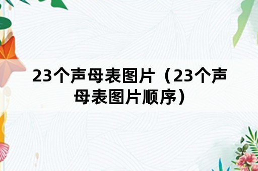 23个声母表图片（23个声母表图片顺序）