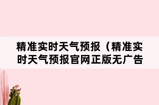 精准实时天气预报（精准实时天气预报官网正版无广告）