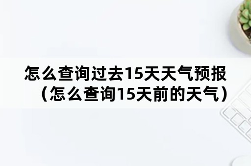 怎么查询过去15天天气预报（怎么查询15天前的天气）