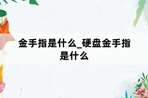 金手指是什么_硬盘金手指是什么