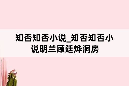 知否知否小说_知否知否小说明兰顾廷烨洞房