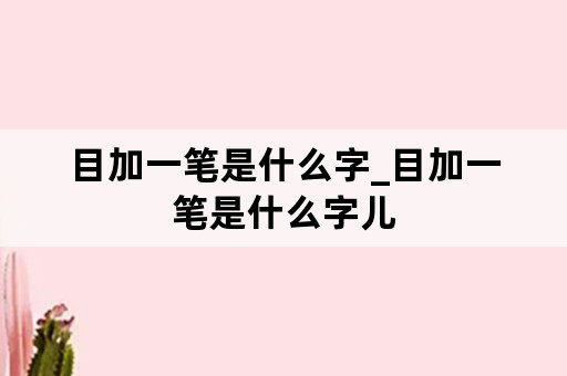 目加一笔是什么字_目加一笔是什么字儿