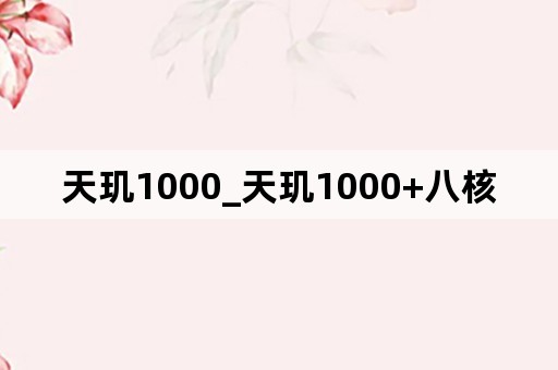 天玑1000_天玑1000+八核