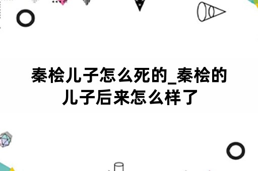 秦桧儿子怎么死的_秦桧的儿子后来怎么样了