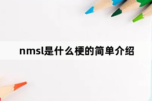 nmsl是什么梗的简单介绍