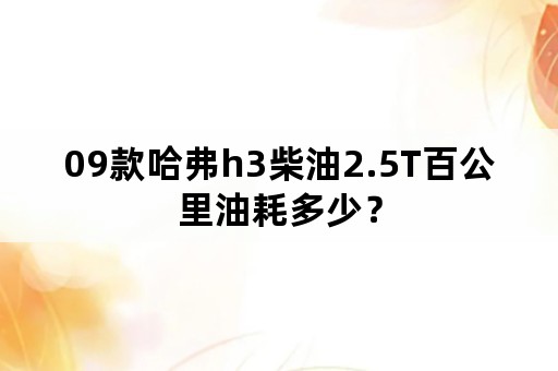 09款哈弗h3柴油2.5T百公里油耗多少？