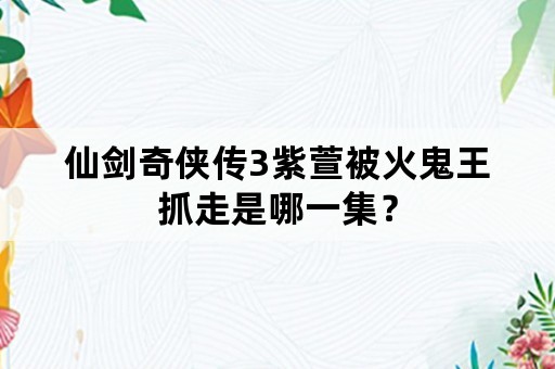 仙剑奇侠传3紫萱被火鬼王抓走是哪一集？