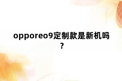 opporeo9定制款是新机吗？