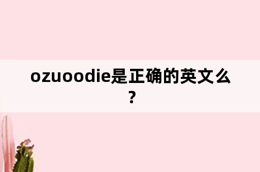 ozuoodie是正确的英文么？