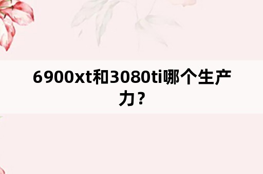 6900xt和3080ti哪个生产力？