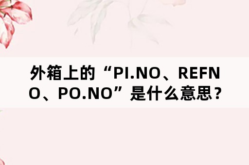 外箱上的“PI.NO、REFNO、PO.NO”是什么意思？