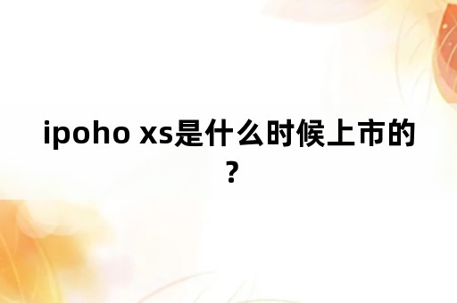 ipoho xs是什么时候上市的？