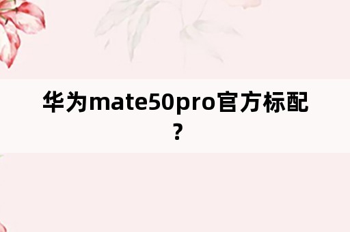 华为mate50pro官方标配？