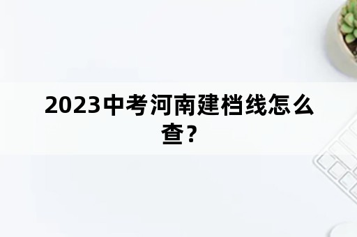 2023中考河南建档线怎么查？