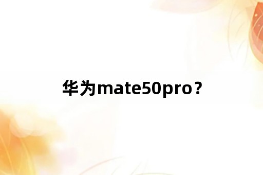 华为mate50pro？