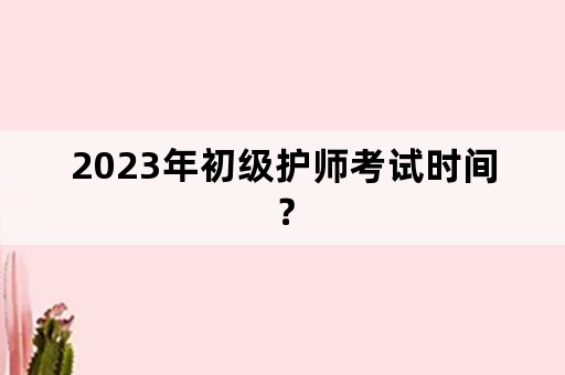 2023年初级护师考试时间？