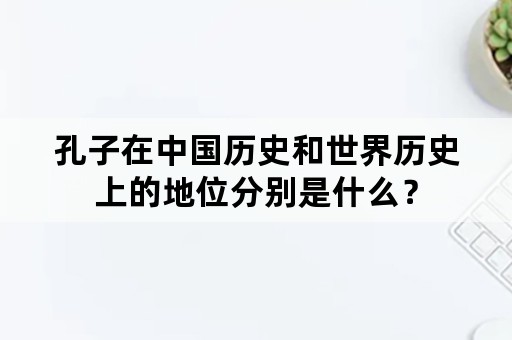 孔子在中国历史和世界历史上的地位分别是什么？