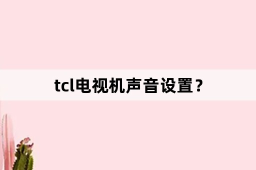 tcl电视机声音设置？