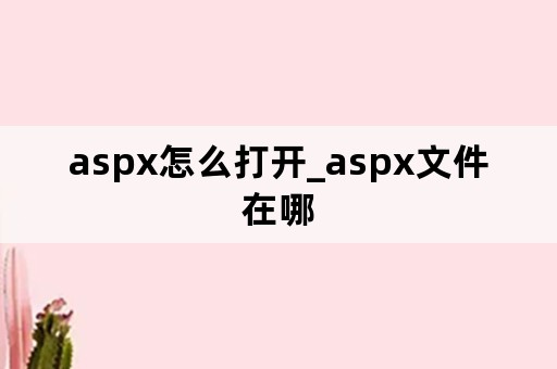 aspx怎么打开_aspx文件在哪