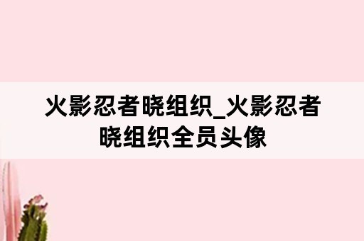 火影忍者晓组织_火影忍者晓组织全员头像