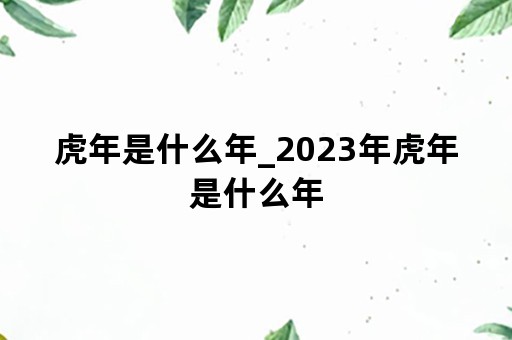 虎年是什么年_2023年虎年是什么年