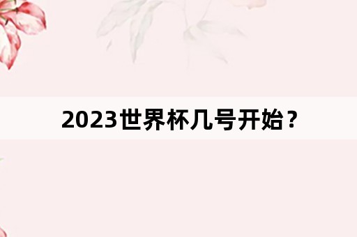 2023世界杯几号开始？